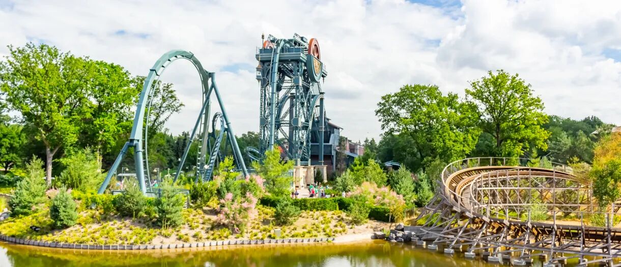 Achterbahn Baron 1898 im Vergnügungspark Efteling, in der Nähe des Roan-Campingplatzes Marvilla Parks Kaatsheuvel.